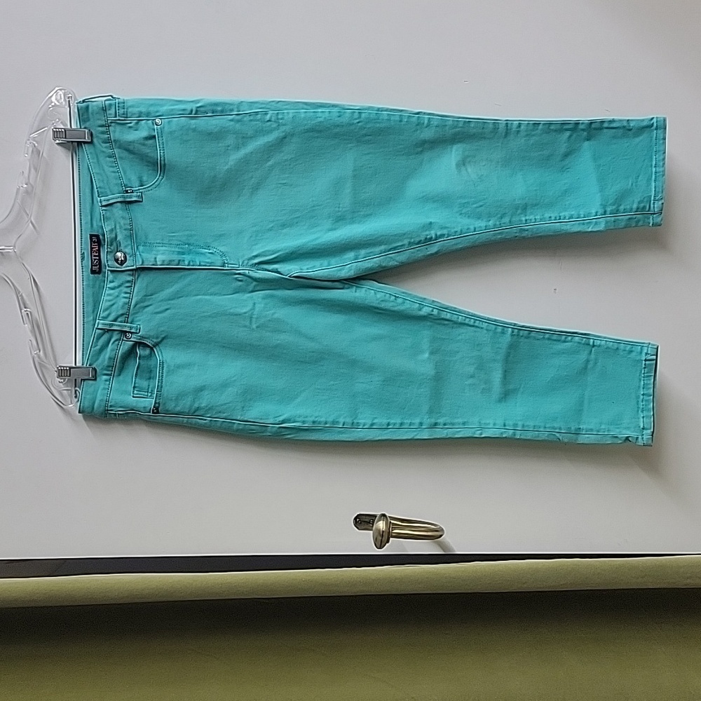 Just Fab Cropped THE SKINNY Mint Green Capri Pants Size 31